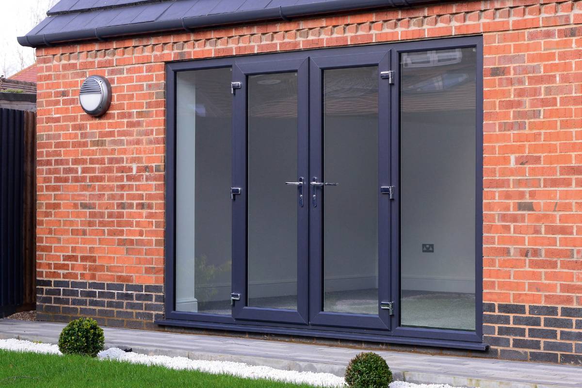 Low / Part-M threshold detail on a uPVC French door